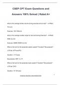 CSEP CPT Exam Questions and Answers 100&percnt; Solved &vert; Rated A&plus;