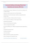 Lesson 4a&colon; Medicare Advantage Plans Exam Questions and Answers 100&percnt; Pass