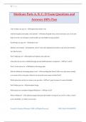 Medicare Parts A&comma; B&comma; C&comma; D Exam Questions and Answers 100&percnt; Pass