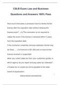 CSLB Exam Law and Business Questions and Answers 100&percnt; Pass