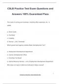 CSLB EXAM PACKAGE DEAL QUESTIONS AND VERIFIED ANSWERS 100&percnt; GUARANTEED PASS &vert; LATEST UPDATE