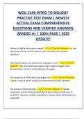 WGU C190 INTRO TO BIOLOGY  PRACTICE TEST EXAM &vert; NEWEST  ACTUAL EXAM COMPREHENSIVE  QUESTIONS AND VERIFIED ANSWERS  GRADED A&plus; &vert; 100&percnt; PASS &vert; 2025  UPDATE&excl;