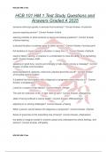 HCB 101 HM 1 Test Study Questions and Answers Graded A 2025