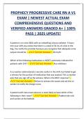 PROPHECY PROGRESSIVE CARE RN A V1  EXAM &vert; NEWEST ACTUAL EXAM  COMPREHENSIVE QUESTIONS AND  VERIFIED ANSWERS GRADED A&plus; &vert; 100&percnt;  PASS &vert; 2025 UPDATE&excl;