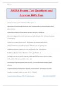 NORA Bronze Test Questions and Answers 100&percnt; Pass