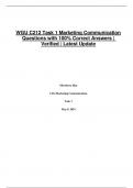 WGU C212 Task 1 Marketing Communication Questions with 100&percnt; Correct Answers &vert; Verified &vert; Latest Update