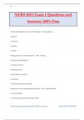 NURS 6011 Exam 1 Questions and Answers 100&percnt; Pass