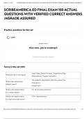 SCRIBEAMERICA ED FINAL EXAM 150 ACTUAL QUESTIONS WITH VERIFIED CORRECT ANSWERS &sol;AGRADE ASSURED