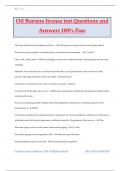Oil Burners license test Questions and Answers 100&percnt; Pass