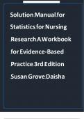TEST BANK - for Statistics for Nursing Research A Workbook for Evidence-Based Practice 3rd Edition by Susan K&period; Grove&comma; All Chapters &vert; Complete Guide 100&percnt; original A&plus;
