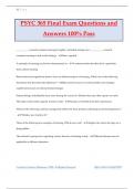 PSYC 365 Final Exam Questions and Answers 100&percnt; Pass