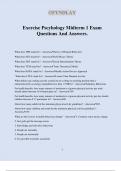 Exercise Pscyhology Midterm 1 Exam Questions And Answers&period;
