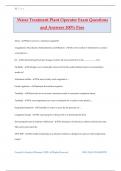 Water Treatment Plant Operator Exam Questions and Answers 100&percnt; Pass