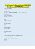 Food Science Technology Exam UPDATED  Questions and CORRECT Answers