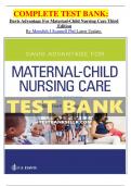        COMPLETE TEST BANK: Davis Advantage For Maternal-Child Nursing Care Third  Edition By Meredith J Scannell Phd Latest Update.
