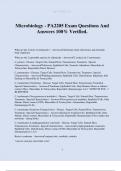 Microbiology - PA2205 Exam Questions And Answers 100&percnt; Verified&period;