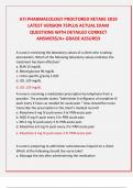ATI PHARMACOLOGY PROCTORED RETAKE 2019 LATEST VERSION 75PLUS ACTUAL EXAM QUESTIONS WITH DETAILED CORRECT ANSWERS&sol;A&plus; GRADE ASSURED