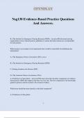 Nsg130 Evidence-Based Practice Questions And Answers