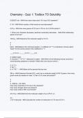 Chemistry - Quiz 1&lowbar; Toolbox TO Solubility