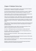 Chapter 10 Multiple Choice Quiz