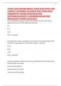 TEXAS CODE ENFORCEMENT EXAM QUESTIONS AND CORRECT ANSWERS&vert; ACCURATE REAL EXAM WITH FREQUENTLY TESTED QUESTIONS AND RATIONALE&vert;ALREADY A GRADED&vert;GUARANTEED PASS&vert;LATEST UPDATE 2024&sol;2025&period;