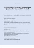 PA3306 Mod 10 Endrocrine Pathology Exam Questions And Answers 100&percnt; Verified&period;