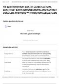 NR 228 NUTRITION EXAM 1 LATEST ACTUAL EXAM TEST BANK 120 QUESTIONS AND CORRCT DETAILED ANSWERS WITH RATIONALE&vert;AGRADE