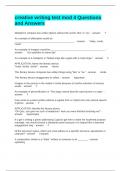 creative writing test mod 4 Questions and Answers