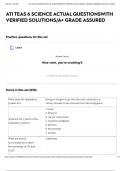 ATI TEAS 6 SCIENCE ACTUAL QUESTIONSWITH VERIFIED SOLUTIONS&sol;A&plus; GRADE ASSURED
