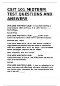CSIT 101 MIDTERM TEST QUESTIONS AND ANSWERS&period;