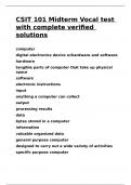 CSIT 101 Midterm Vocal test with complete verified solutions&period;