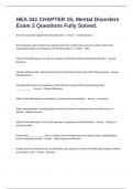 HEA 341 CHAPTER 15&semi; Mental Disorders Exam 3 Questions Fully Solved&period;