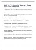 Unit 14- Physiological disorders Exam And Correct Answers&period;