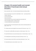 Chapter 20 mental health and mental disorders Final Exam And Actual Answers&period;
