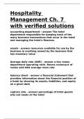Hospitality Management Ch&period; 7 with verified solutions
