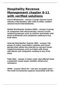 Hospitality Revenue Management chapter 8-11 with verified solutions&period;