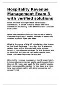 Hospitality Revenue Management Exam 3 with verified solutions&period;