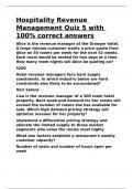 Hospitality Revenue Management Quiz 5 with 100- correct answers&period;