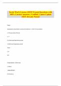Social Work License &lpar;MSW Exam&rpar; Questions with 100&percnt; Correct Answers &vert; Verified &vert; Latest Update 2025&vert; Already Passed
