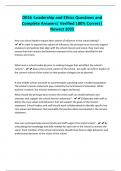 D016 -Leadership and Ethics Questions and Complete Answers&vert; Verified 100&percnt; Correct&vert; Newest 2025