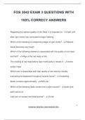 FOS 3042  Exam PACKAGE DEAL QUESTIONS WITH 100&percnt; CORRRECT ANSWERS &vert; LATEST UPDATE &vert; VERIFIED AND APPROVED 