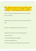 SOC 100 Purdue final Exam Study Guide Purdue Questions and answers with 100&percnt; Complete solutions &vert; verified &updated 2025&vert; Graded A&plus;