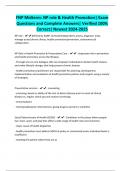 FNP Midterm&colon; NP role & Health Promotion&vert; Exam Questions and Complete Answers&vert; Verified 100&percnt; Correct&vert; Newest 2024-2025