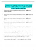 PMHNP ANCC Review -HX OF THE NP ROLE&vert; Exam Questions and Complete Answers&vert; Verified 100&percnt; Correct&vert; Newest 2024-2025