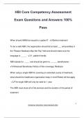 HBI Core Competency Assessment Exam Questions and Answers 100&percnt; Pass