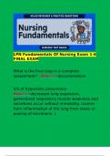   LPN Fundamentals Of Nursing Exam 1-6 FINAL EXAM  What is the final step in a complete assessment&quest; - Ans>>>documentation  S&sol;S of hypostatic pneumonia - Ans>>>decreased lung expansion&comma; generalized respiratory muscle weakness and secretio