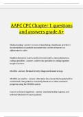 AAPC CPC Chapter 1 questions and answers grade A&plus;
