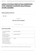 AHIMA CCS EXAM 2023 ACTUAL QUESTIONS WITH VERIFIED COMPLETE SOLUTIONS&sol;A&plus; SCORE ASSURED