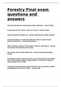 Forestry Final exam questiona and answers