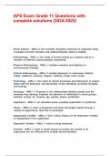 APS Exam Grade 11 Questions with complete solutions &lpar;2024-2025&rpar;&period;